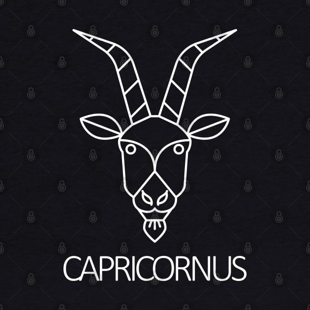 Capricornus Zodiac Sign - White by SimpleWorksSK
